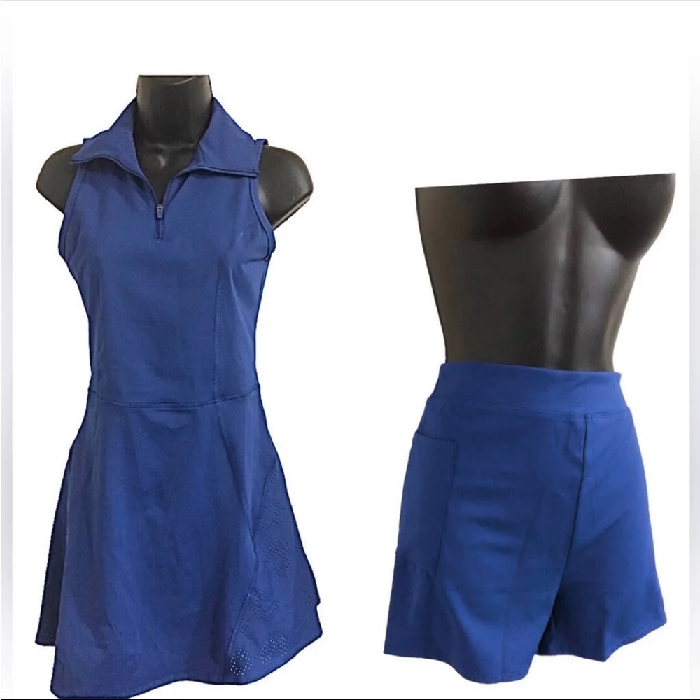 Sincerely Jules royal Blue Tennis Golf mesh flounce hem Dress & shorts set Small